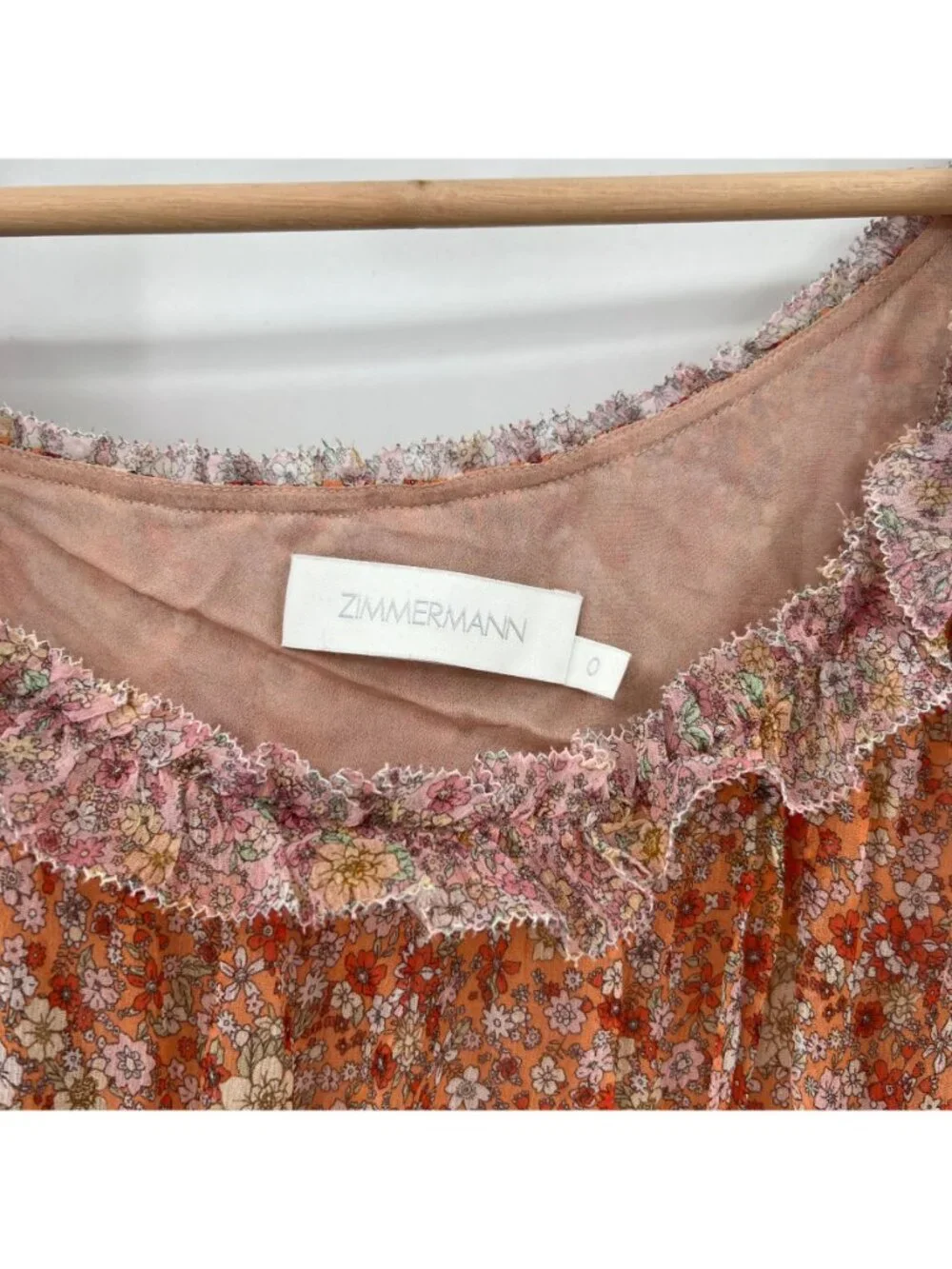 Zimmermann Carnaby Frill Floral Silk Cold Shoulder Asymmetrical Dress - Picture 5 of 8